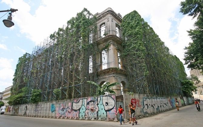 A derelict buiding in Old Havana, Cuba