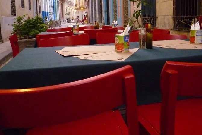 A typical restaurant in Havana, Cuba