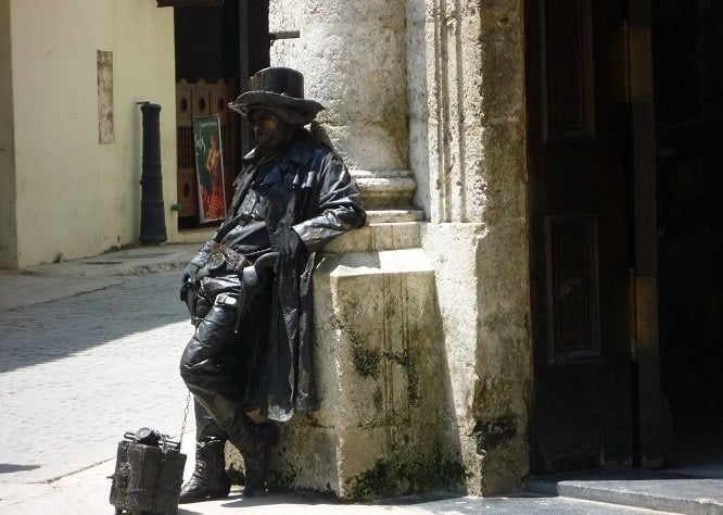 A street performer in Havana, Cuba