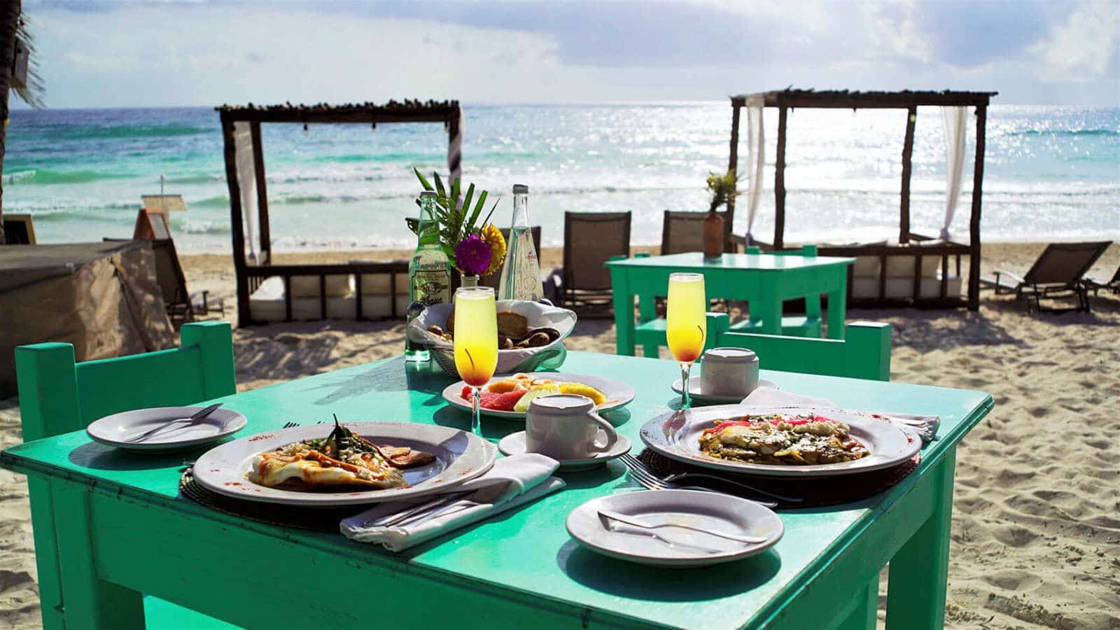 Beach meal at Hip Hotel Tulum