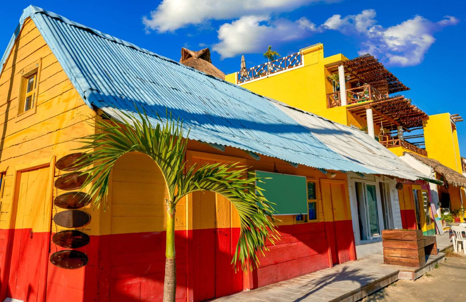 Colourful building on Holbox, Mexico