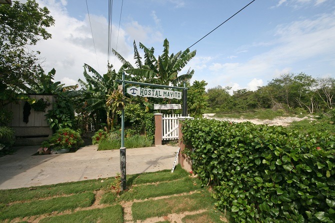 The entrance to Hostal Mayito in Playa Larga, Cuba