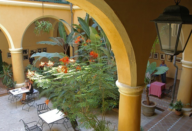 Courtyard at Hostal Conde de Villanueva in Old Havana