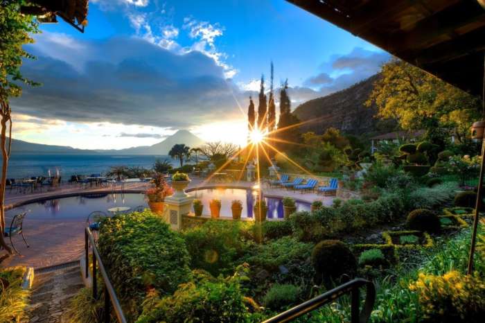 Swimming pool at Hotel Atitlan in Guatemala