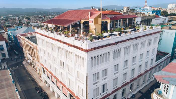 Aerial view of rooftop terrace at Iberostar Casa Granda