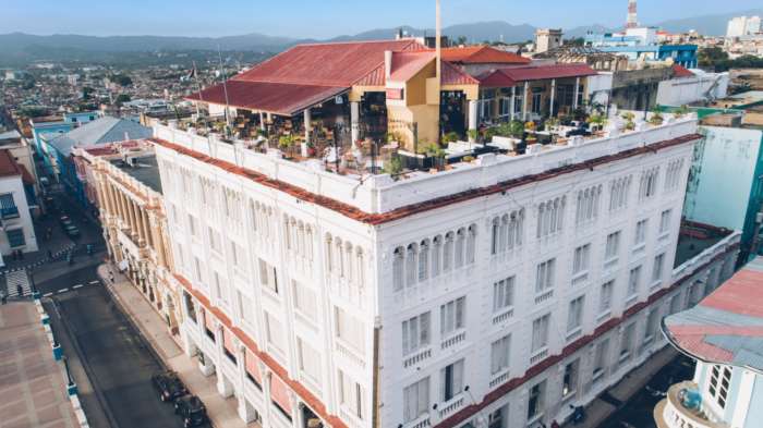 Aerial view of rooftop terrace at Iberostar Casa Granda