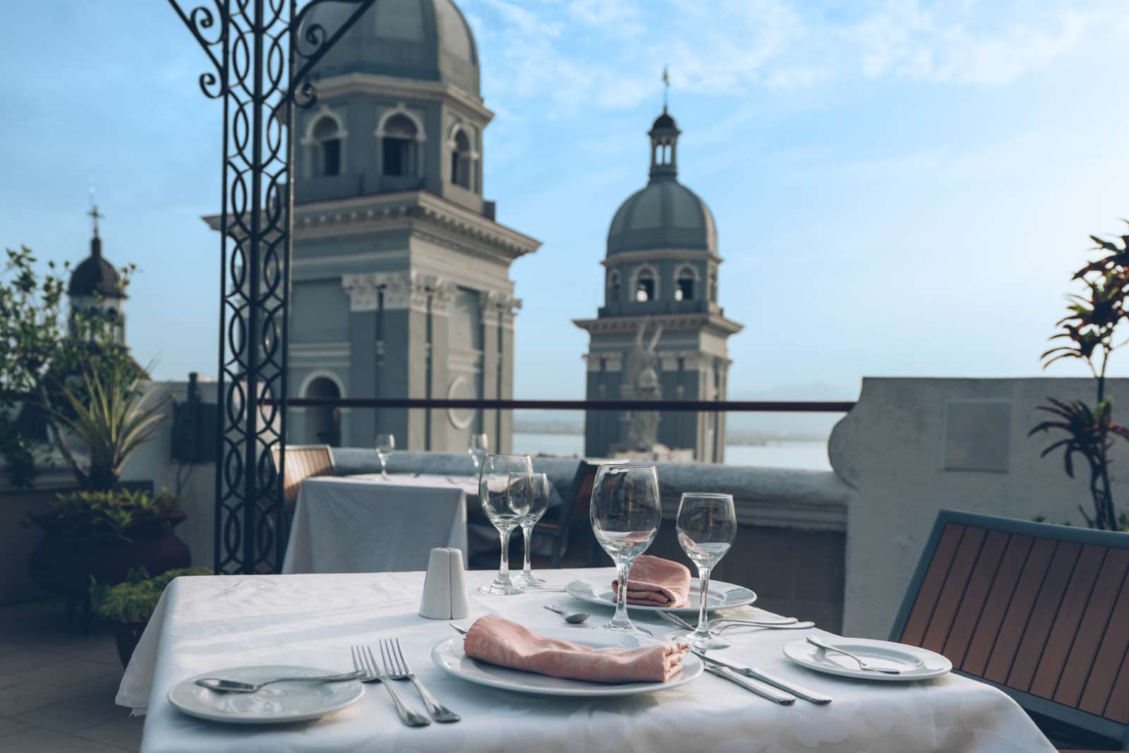 Table setting on roof terrace at Iberostar Casa Granda