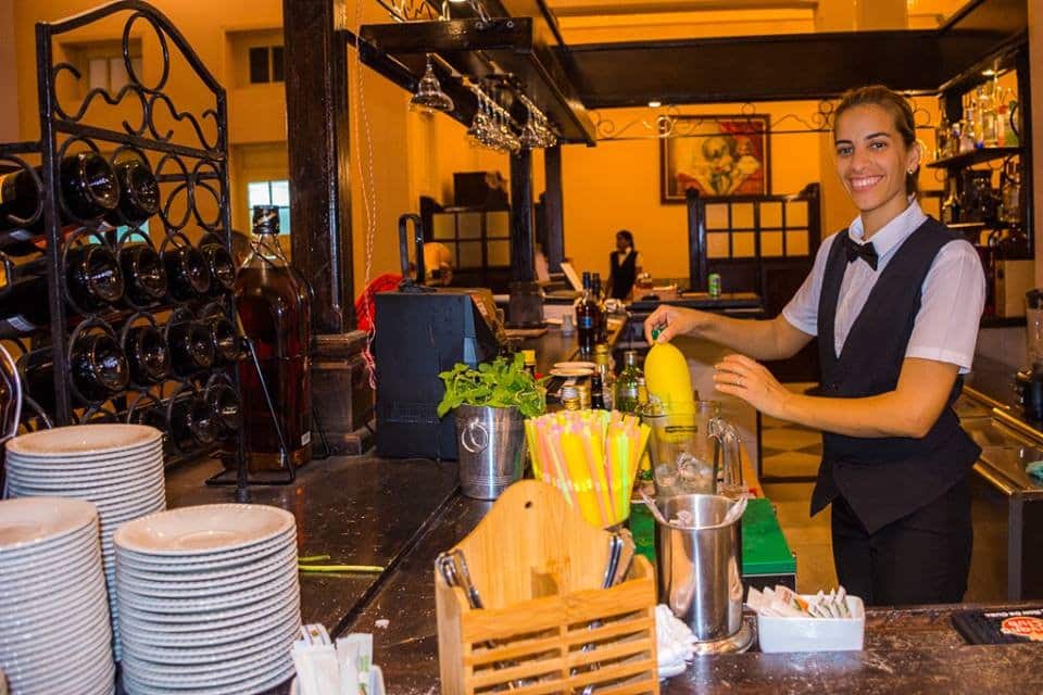 Barmaid at Hotel Central in Santa Clara