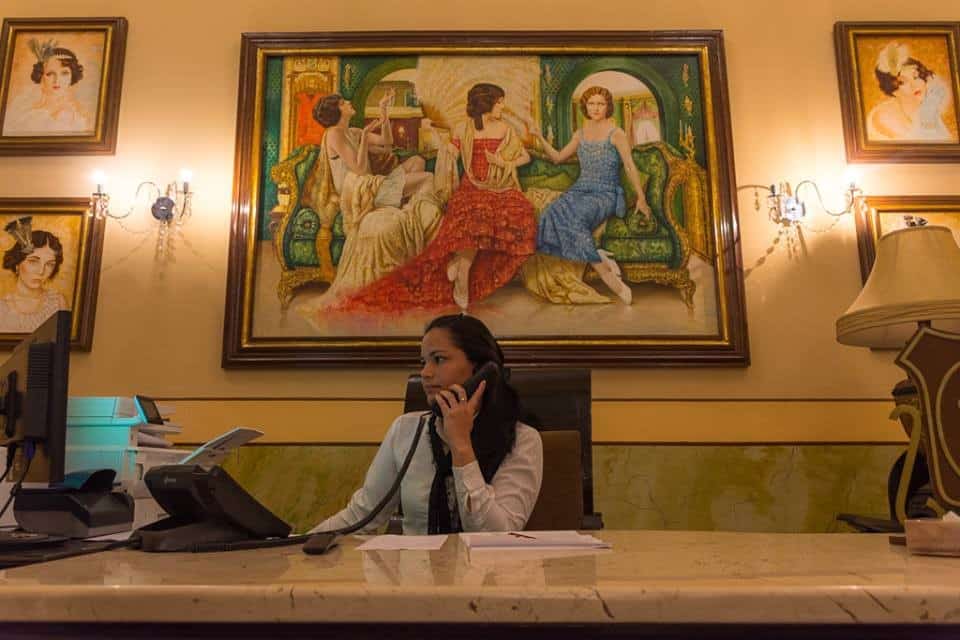 Receptionist at Hotel Central in Santa Clara