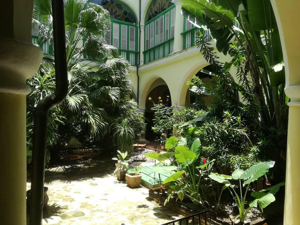 Courtyard at the Hotel Conde de Villanueva in Havana, Cuba