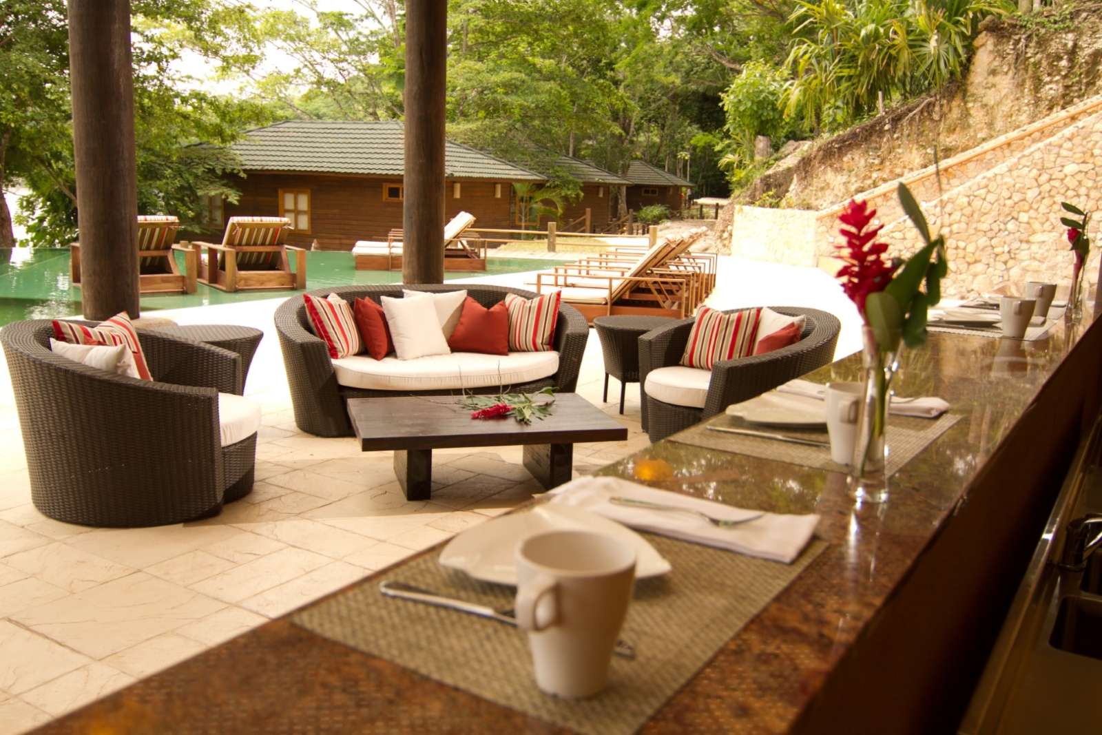 Bar and pool at Hotel Las Lagunas, Guatemala