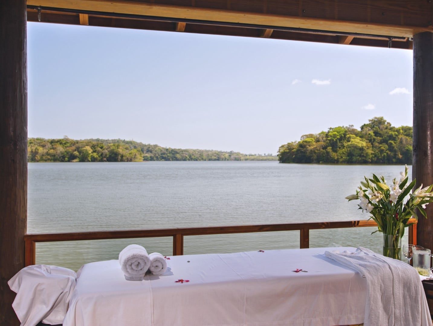 Massage overlooking lake at Hotel Las Lagunas, Guatemala