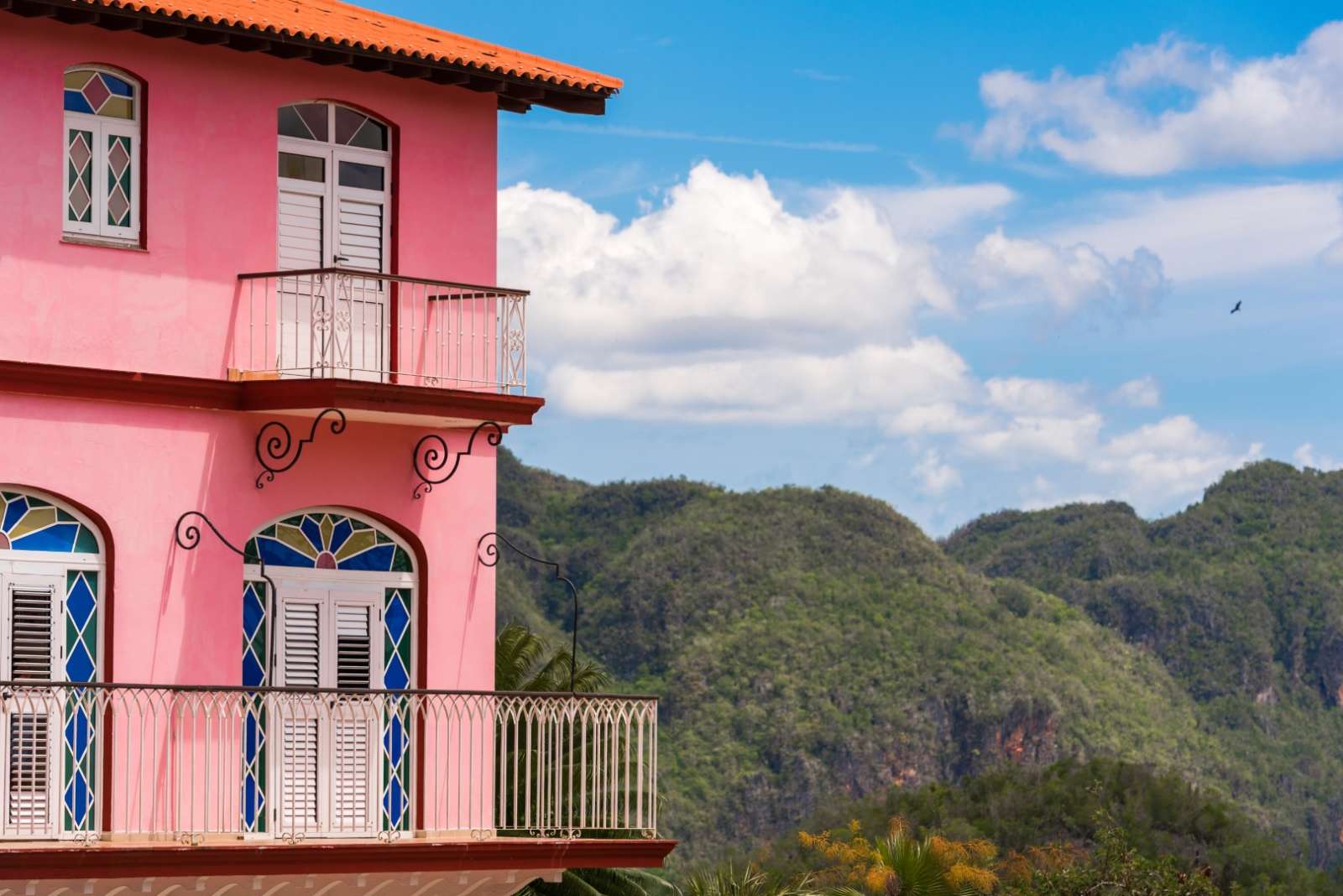 Corner of Hotel Los Jazmines in Vinales, Cuba