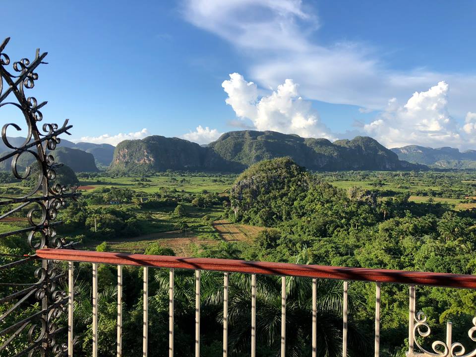 View from room balcony at Hotel Los Jazmines in Vinales, Cuba