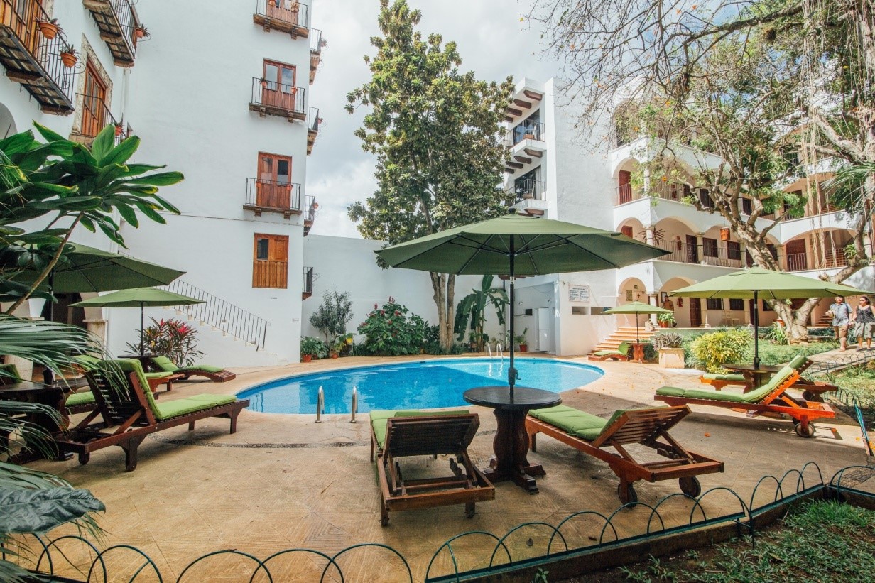 Pool area at Hotel Meson Del Marques