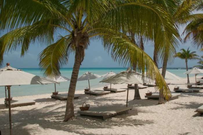 Beach at hotel Na Balam on Isla Mujeres