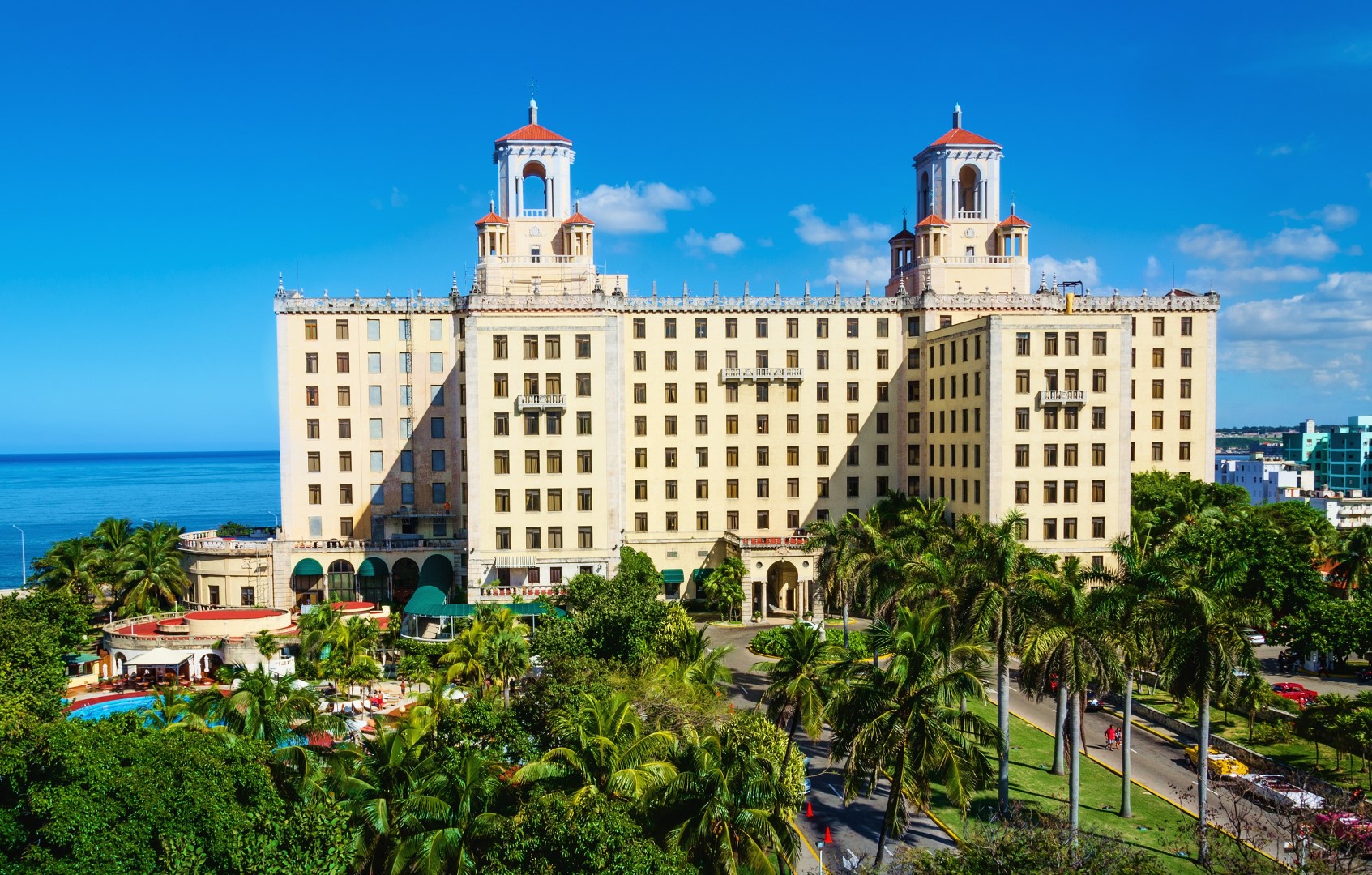 Aerial view of the Hotel Nacional in Havana, Cuba