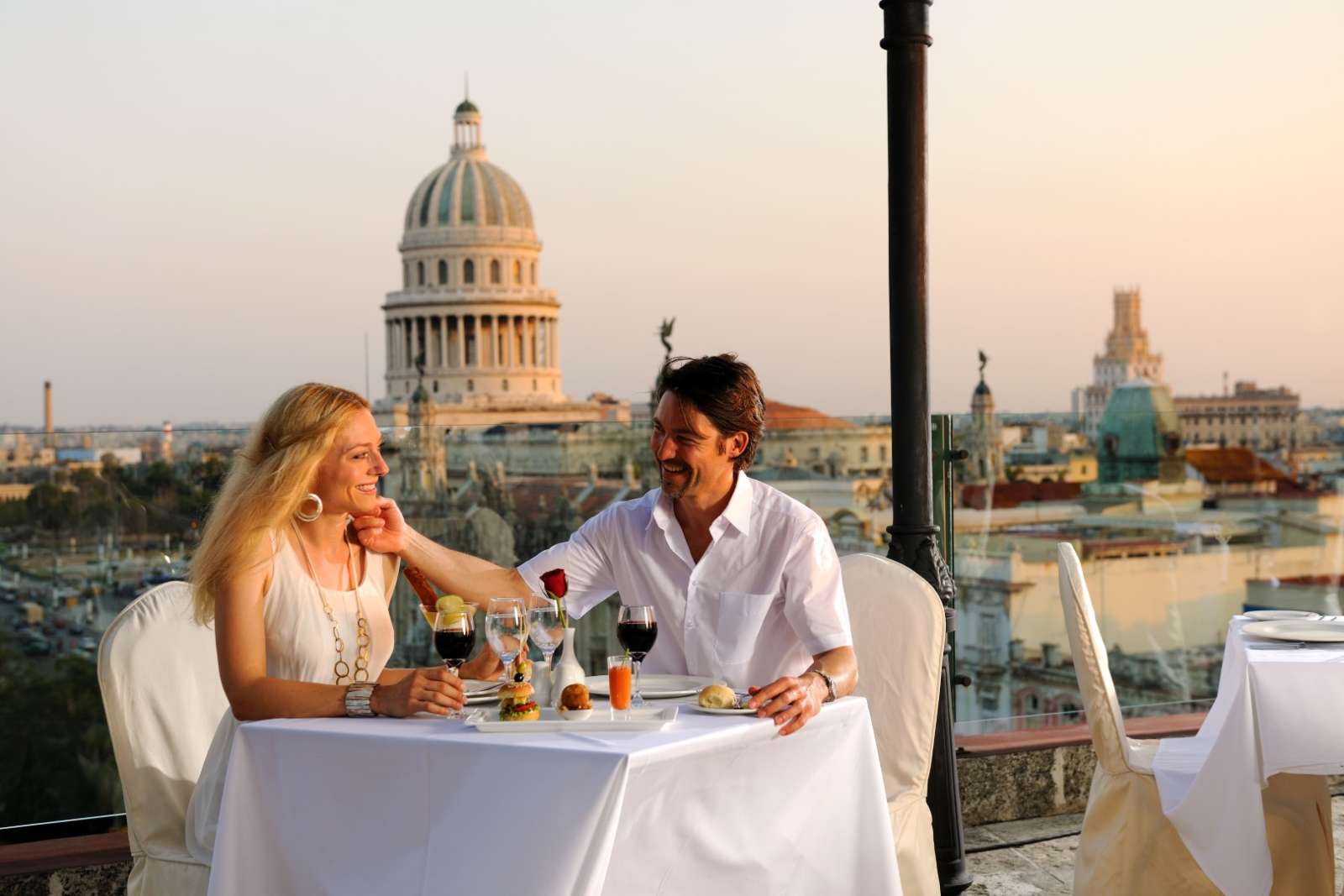 Rooftop dining at the Parque Central hotel in Havana, Cuba