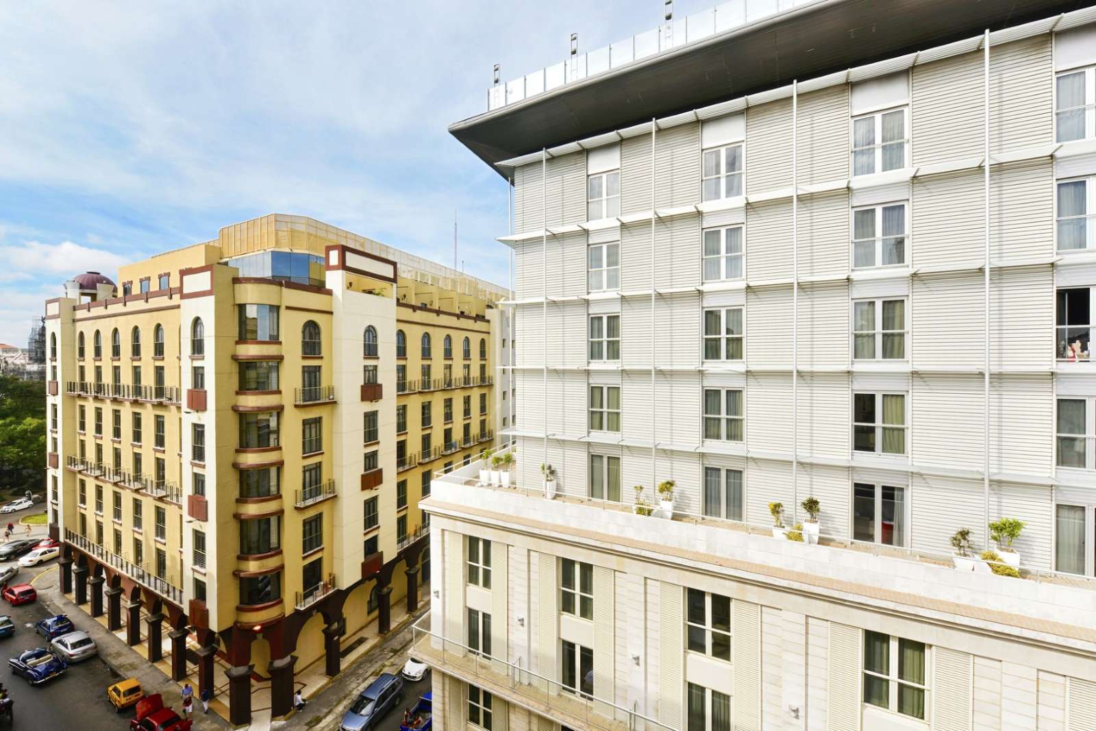 Twin buildings of the Parque Central hotel in Havana, Cuba