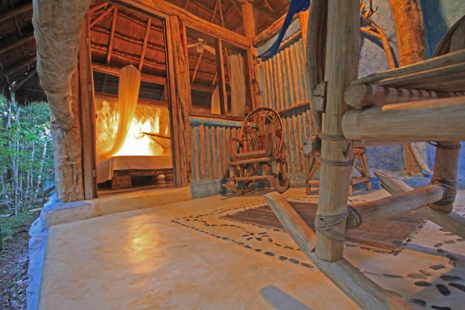 Rocking chairs at Hotel Puerta Calakmul