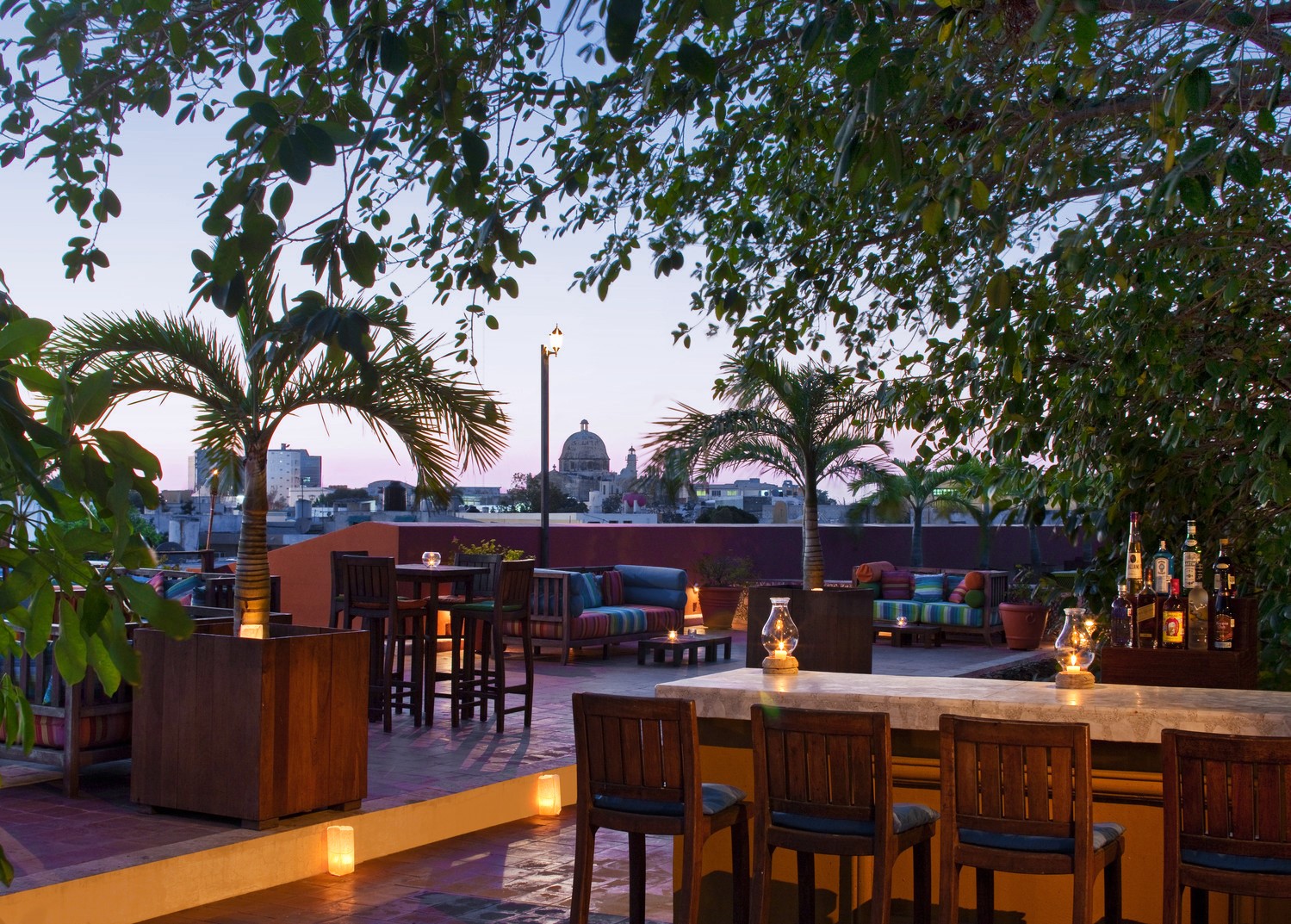 Roof terrace at Hotel Puerta Campeche