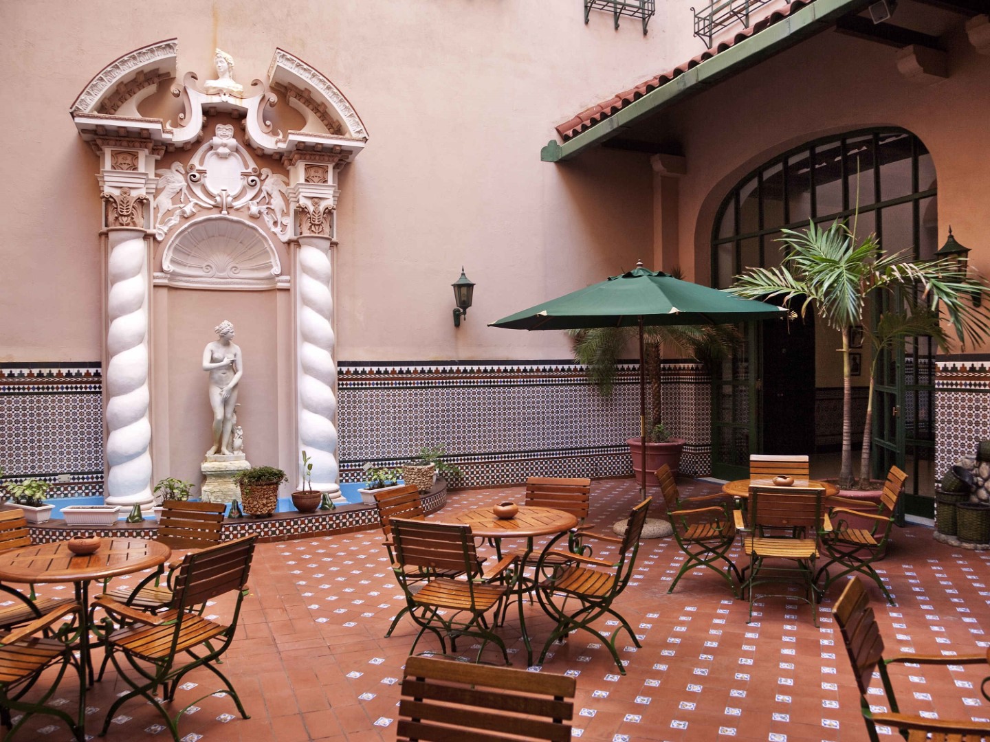 Patio at the Hotel Sevilla in Havana, Cuba