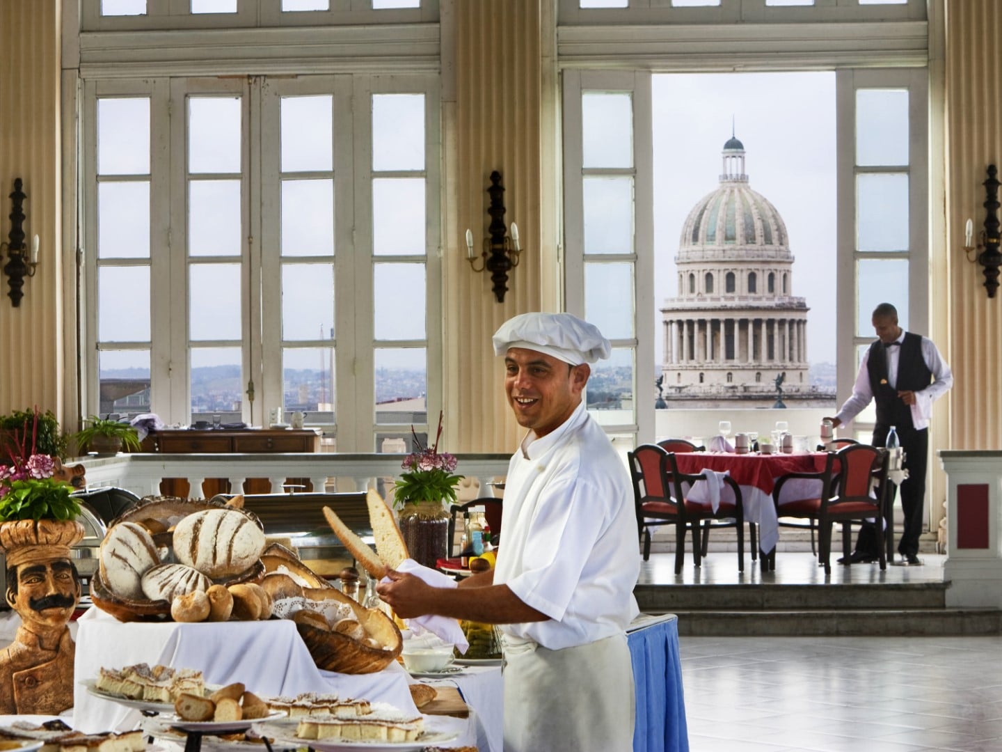 Rooftop restaurant at Hotel Sevilla in Havana, Cuba