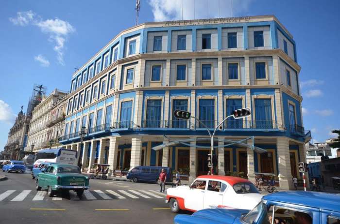 Exterior of the Hotel Telegrafo in Havana, Cuba