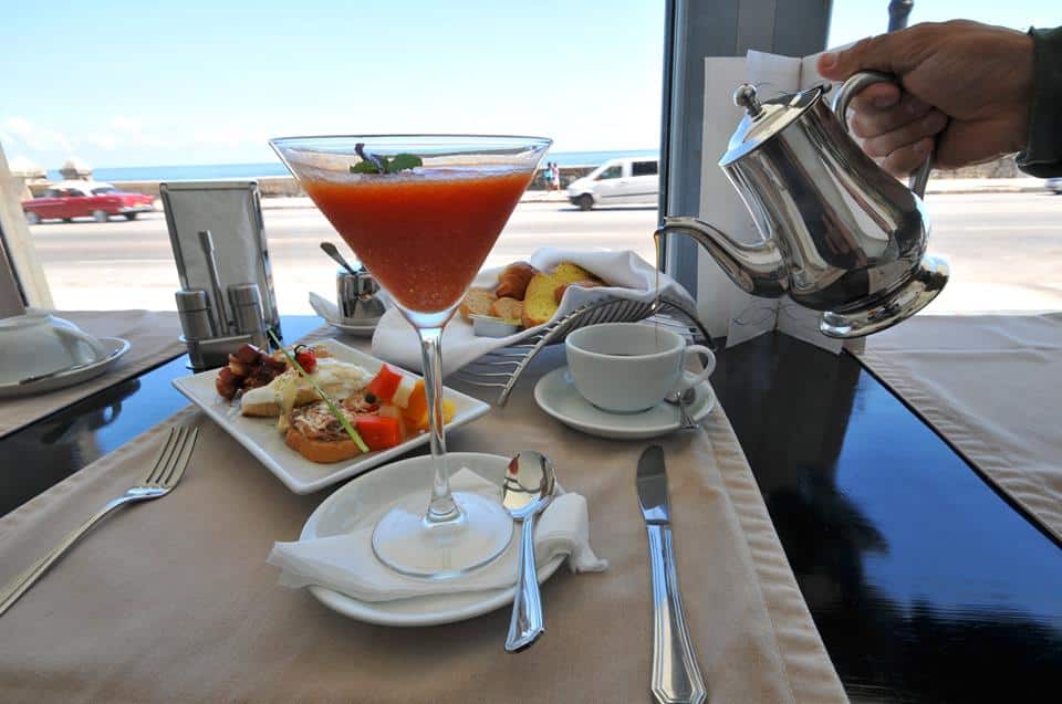 Meal at the Hotel Terral in Havana, Cuba