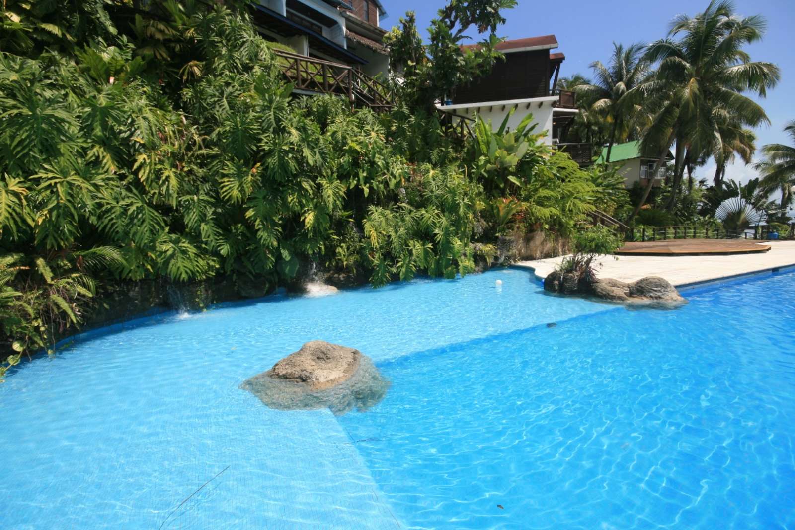 Swimming pool at Villa Caribe in Livingston, Guatemala