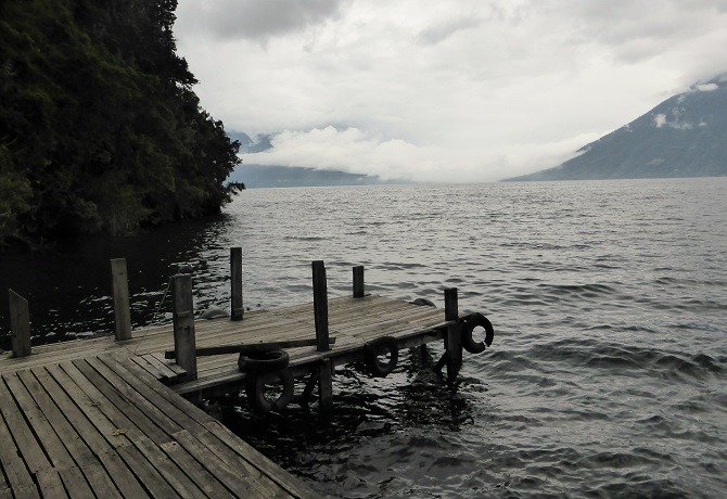 The private dock of Hotel Lomas de Tzununa on Lake Atitlan