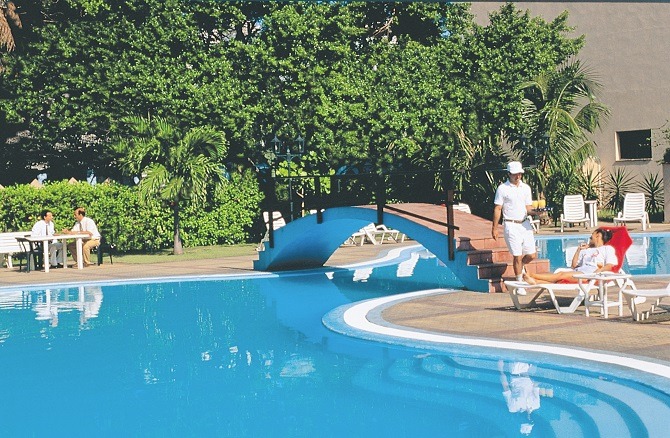 The swimming pool at the Hotel Sevilla in Old Havana, Cuba