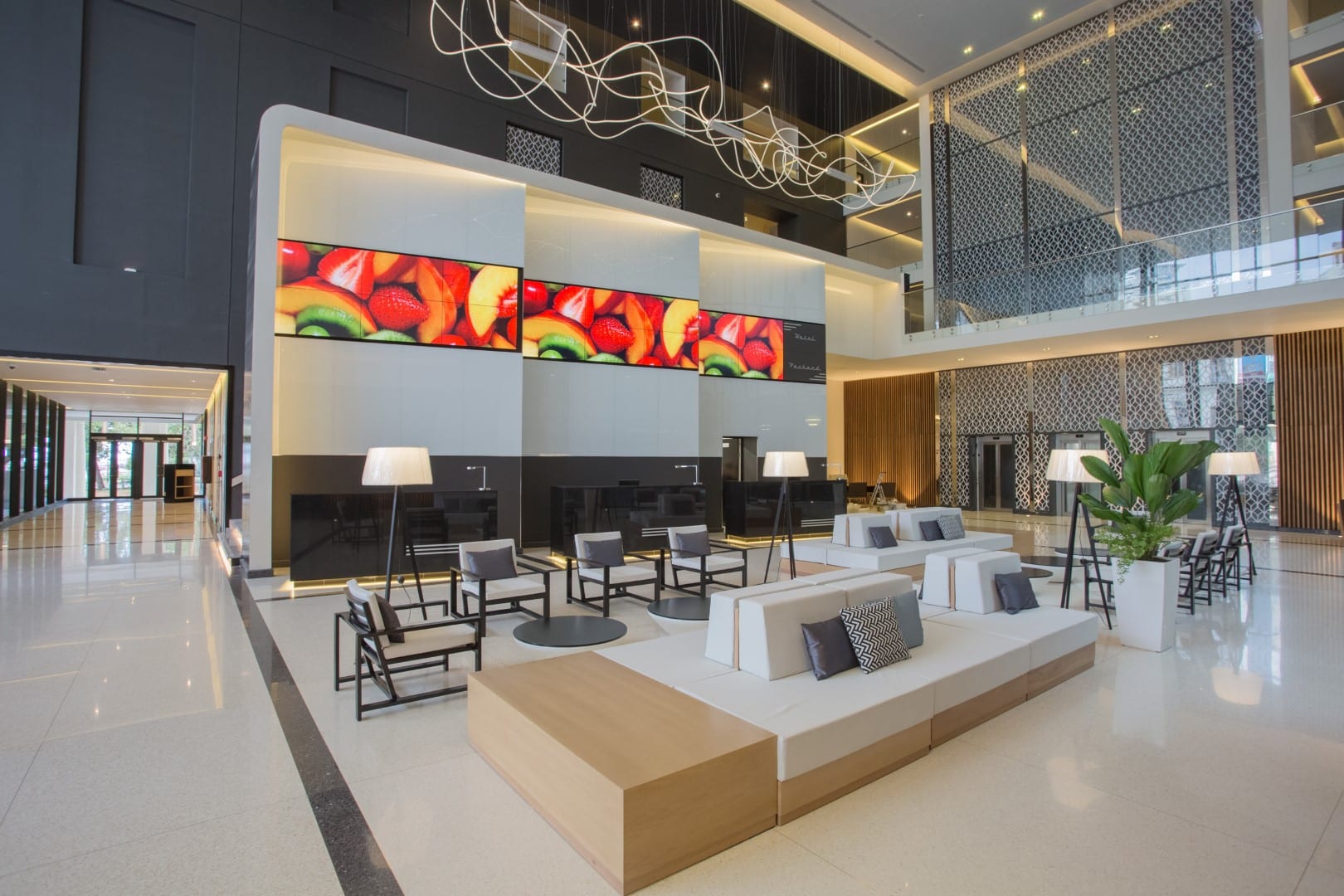 The lobby of the Iberostar Packard hotel in Havana, Cuba