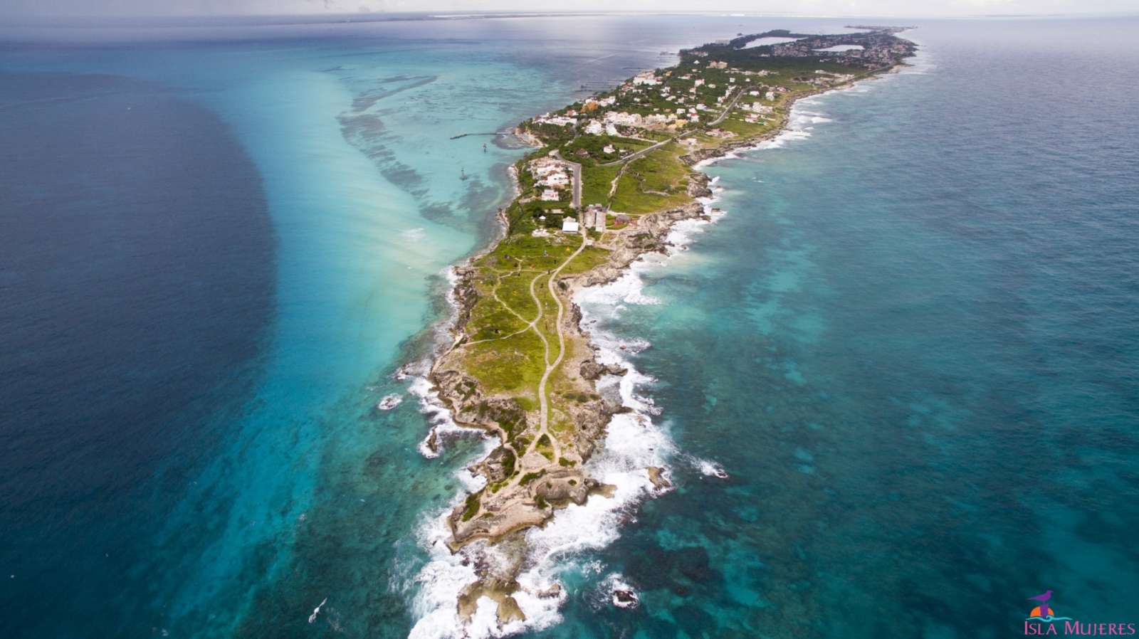 Aerial view of Isla Mujeres Mexico