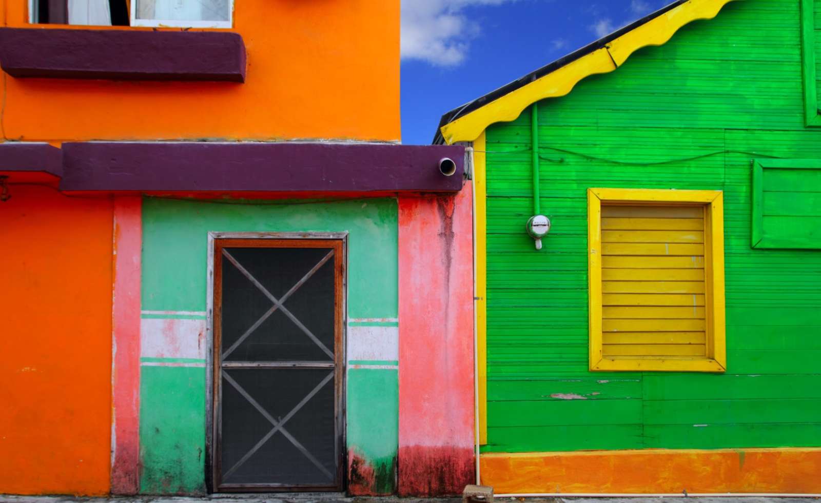 Colourful buildings on Isla Mujeres Mexico