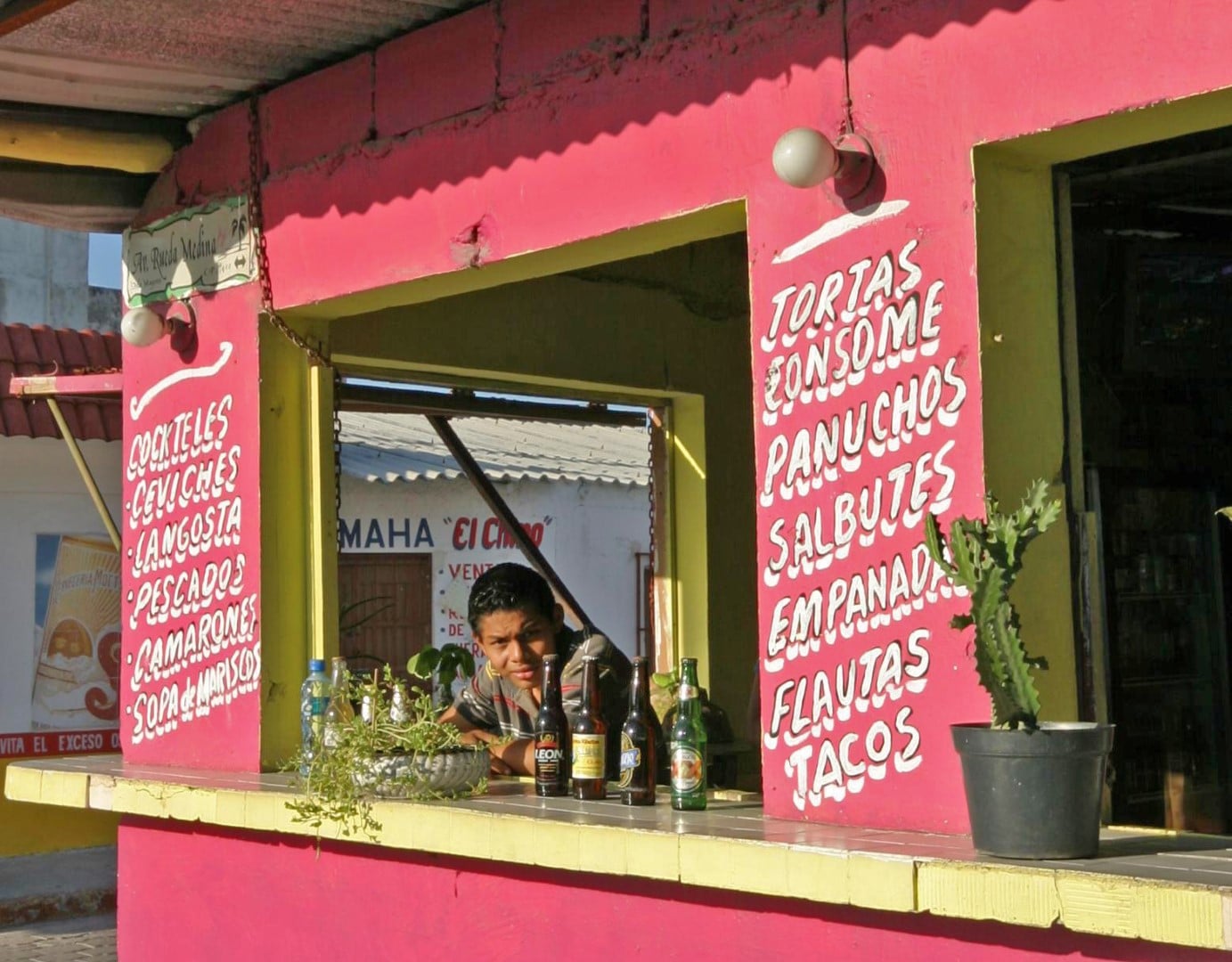 Food kiosk on Isla Mujeres, Mexico