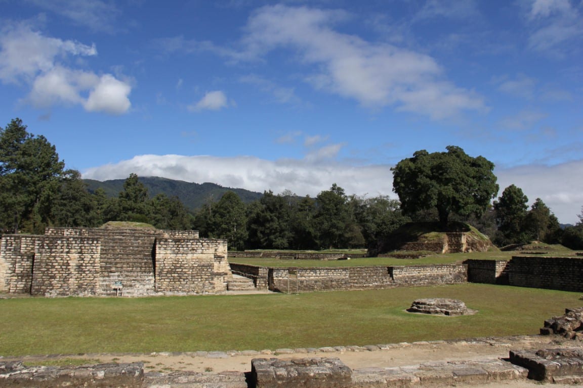 The deserted Mayan ruins of Iximche in Guatemala