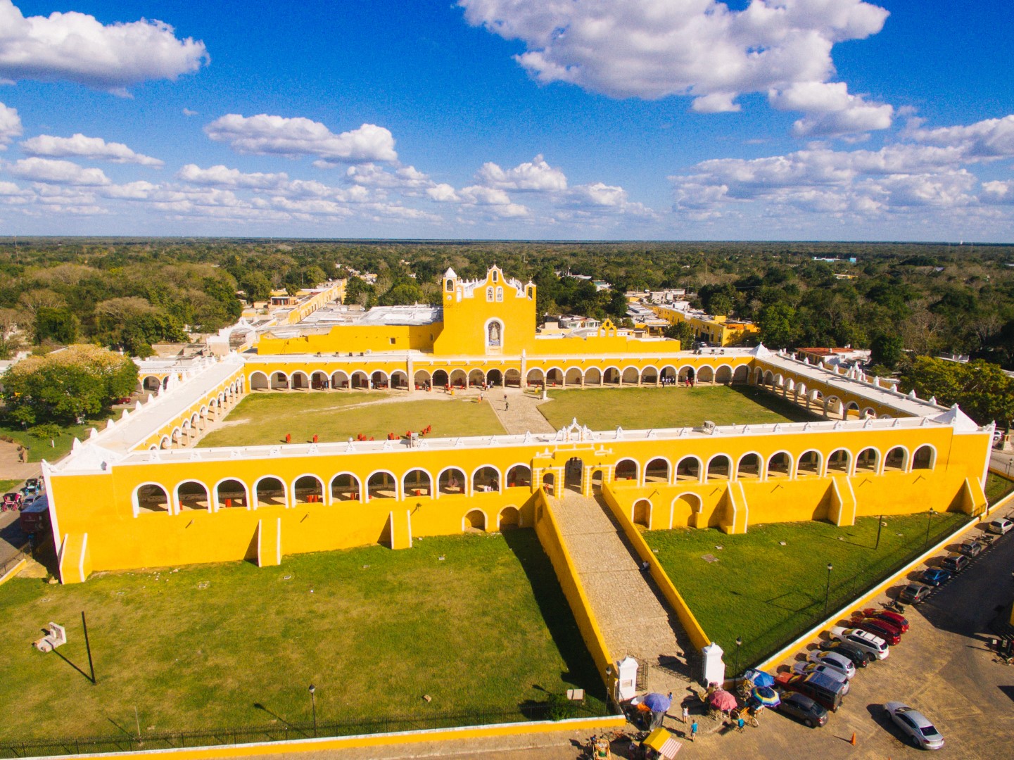 Aerial view of Izamal Mexico