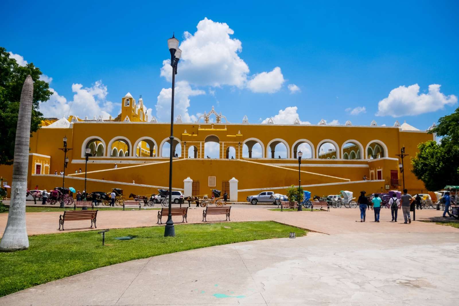 Exterior of convento in Izamal Mexico