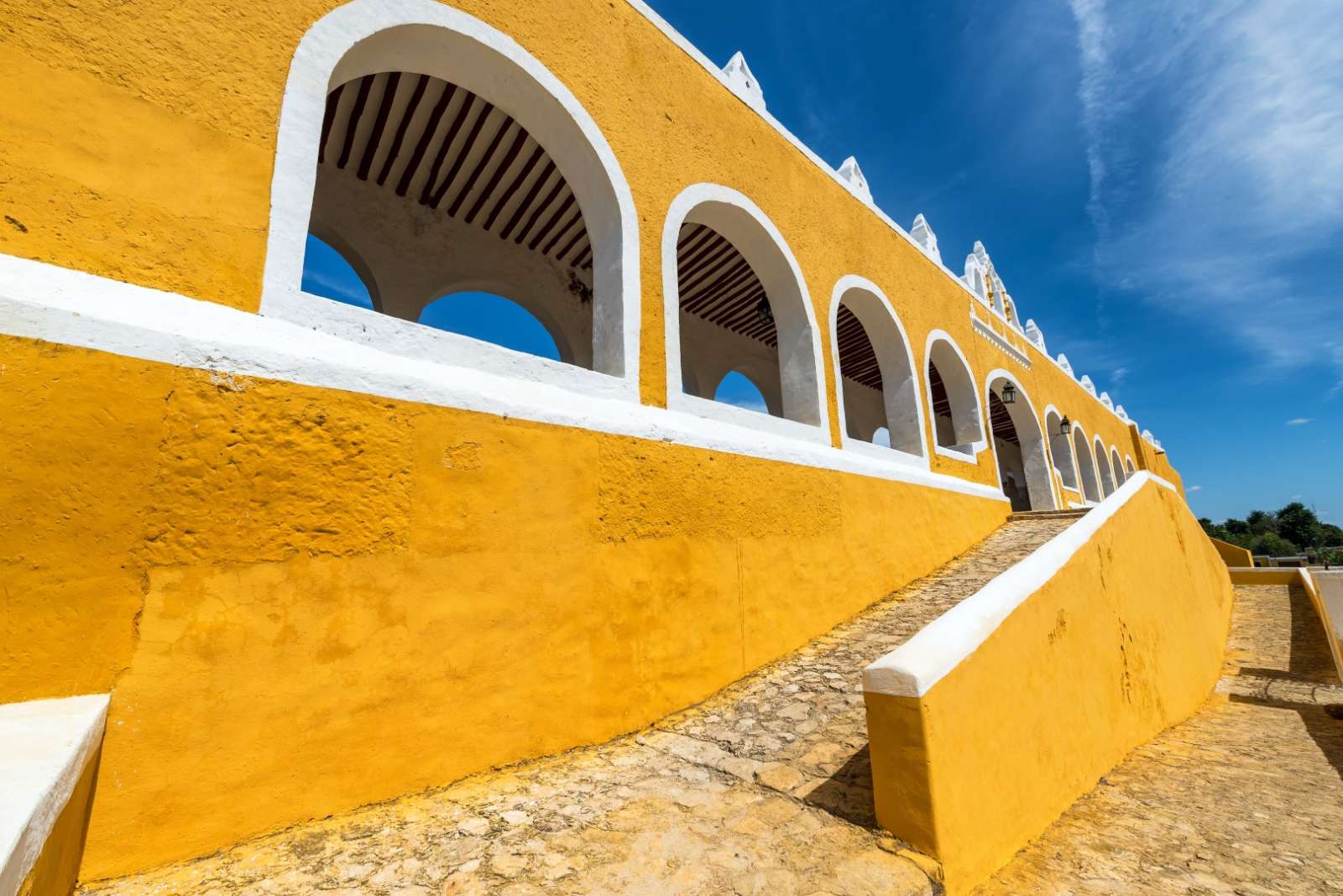 Yellow wall in Izamal