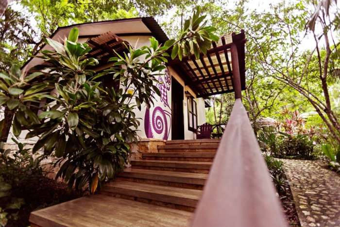 Exterior of bungalow at Jungle Lodge Tikal