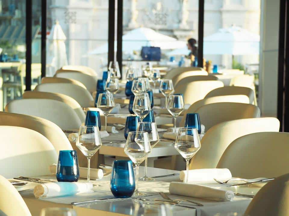 Restaurant table setting at the Kempinski Havana hotel in Cuba