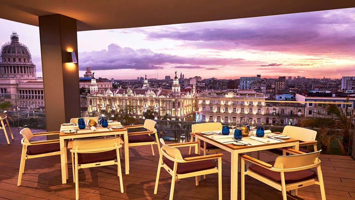 Rooftop dining at the Kempinski Havana hotel in Cuba