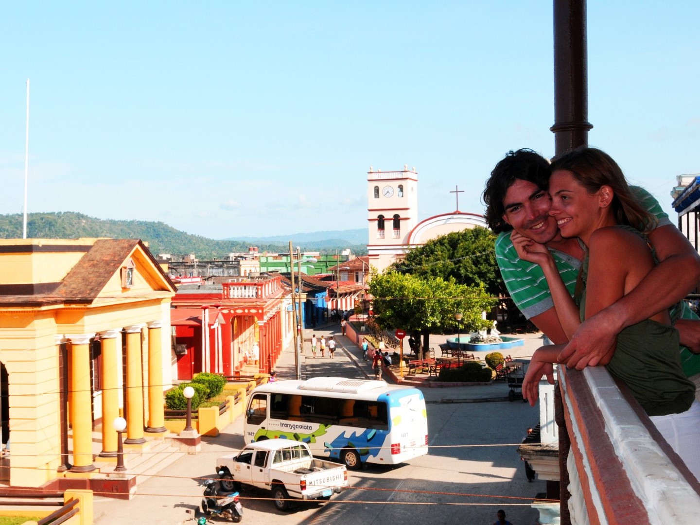 Overlooking Baracoa street from the balcony of La Habanera hotel