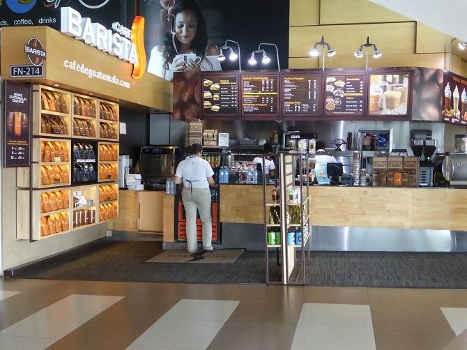 A coffee shop at La Aurora International Airport, Guatemala City