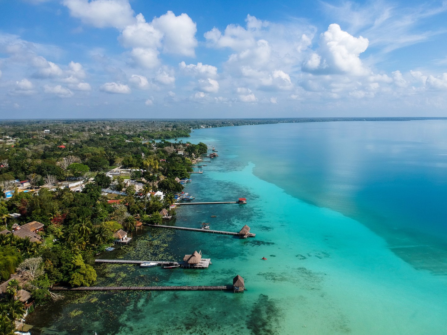 Aerial view of Laguna Bacalar