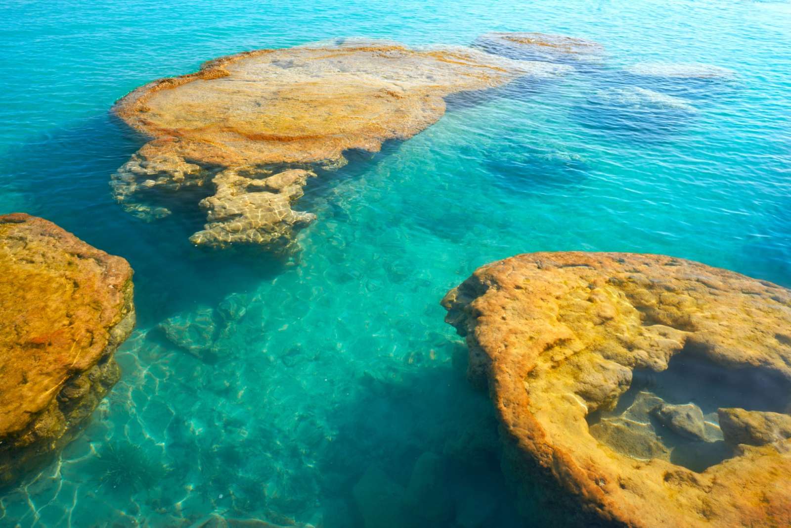 Submerged rocks at Laguna Bacalar