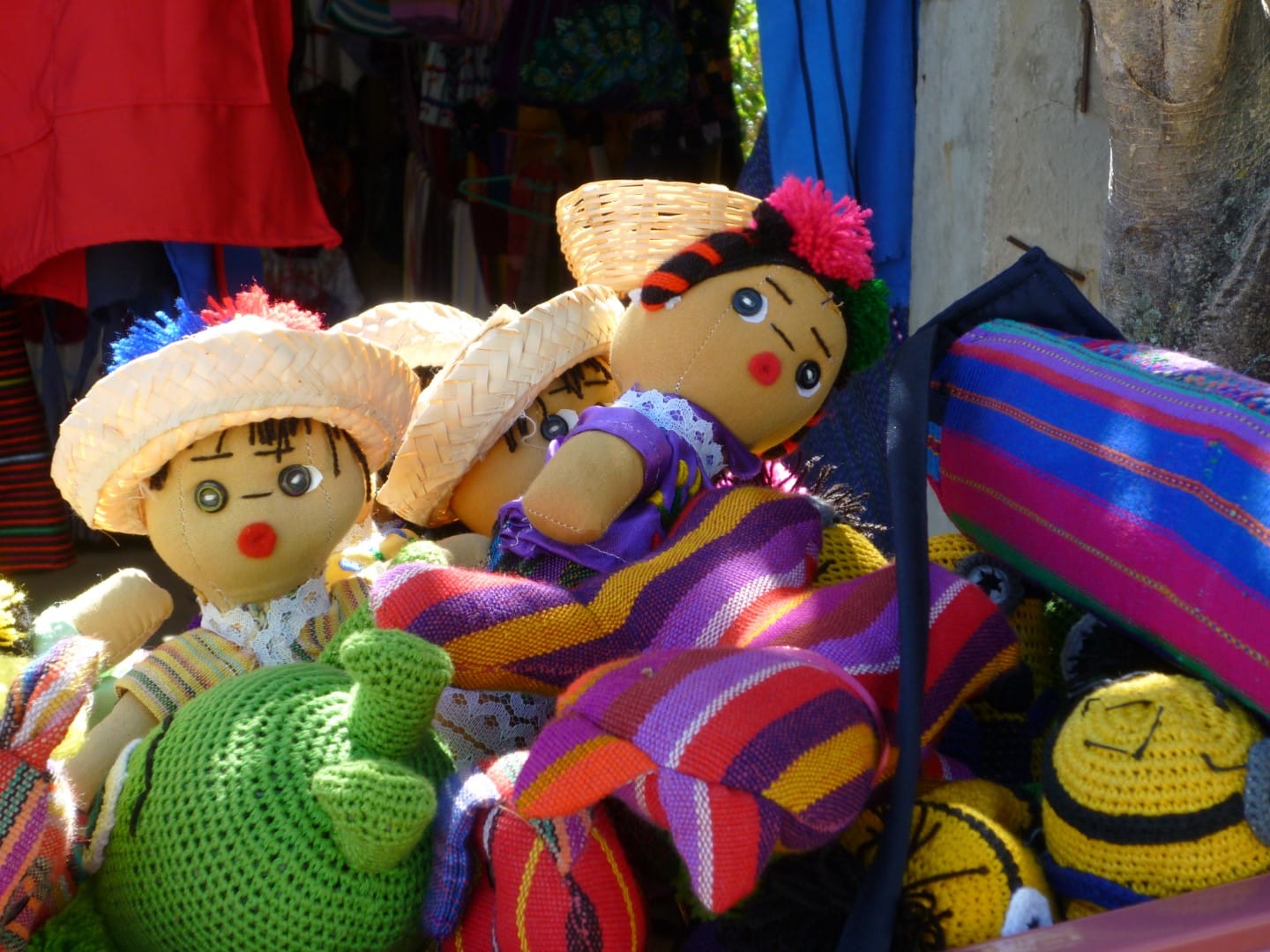 Traditional dolls for sale at Lake Atitlan, Guatemala