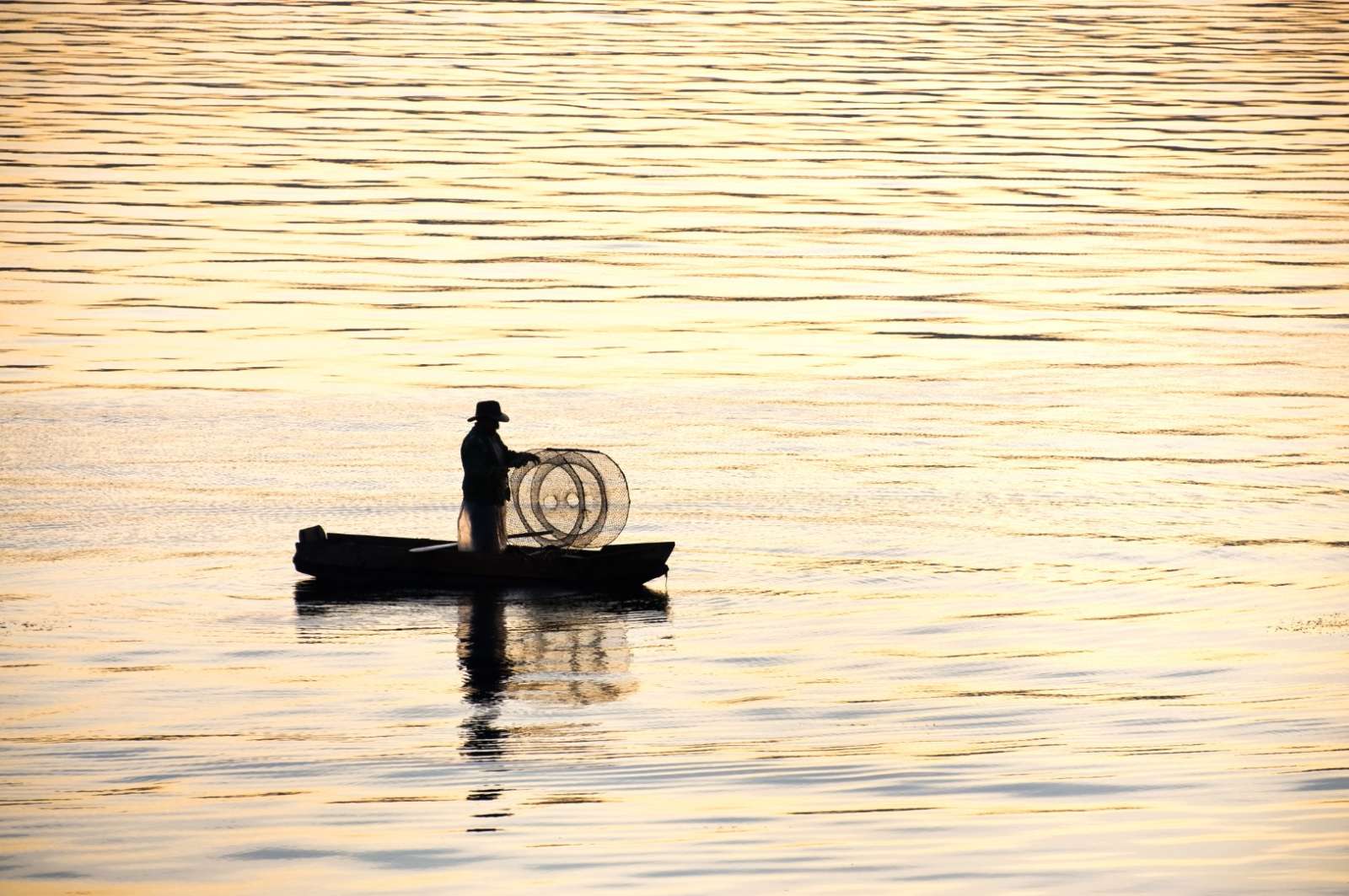 Fisherman on Lake Atitlan, Guatemala