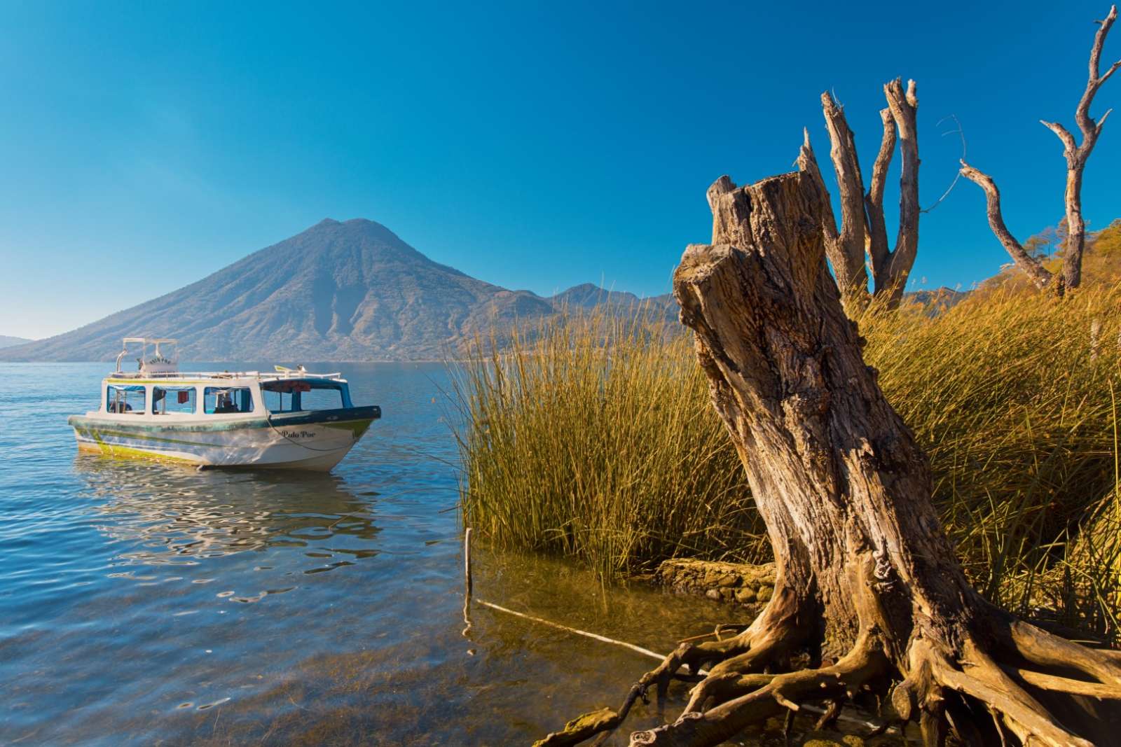 Water taxi on Lake Atitlan, Guatemala